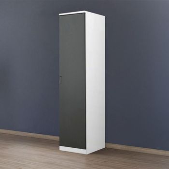 Celle Alpine White and Metallic Dark Grey 47cm 1 Door Rh Wardrobe