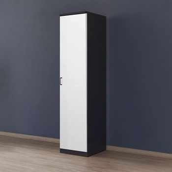 Celle Metallic Dark Grey and Alpine White 47cm 1 Door Rh Wardrobe