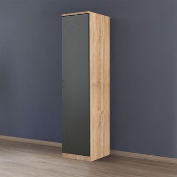Celle Sonoma Oak and Metallic Dark Grey 47cm 1 Door Rh Wardrobe