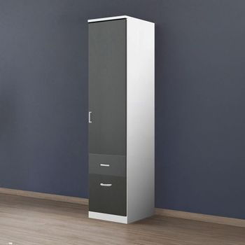 Celle Alpine White and Metallic Dark Grey 47cm 1 Door 2 Drawer Rh Wardrobe