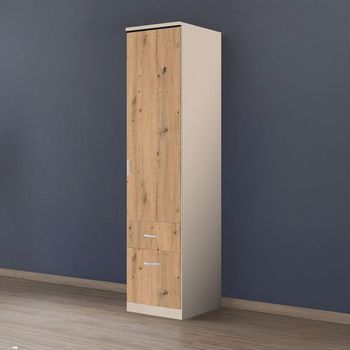Celle Champagne and Artisan Oak 47cm 1 Door 2 Drawer Rh Wardrobe