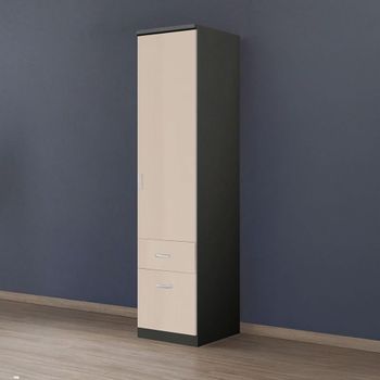 Celle Metallic Dark Grey and Champagne 47cm 1 Door 2 Drawer Rh Wardrobe