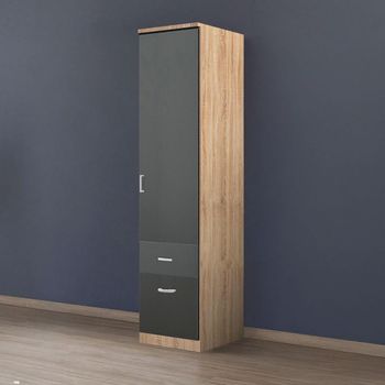 Celle Sonoma Oak and Metallic Dark Grey 47cm 1 Door 2 Drawer Rh Wardrobe