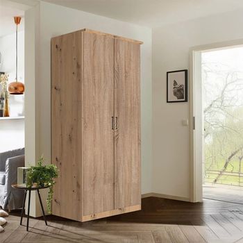 Celle Artisan Oak and Sonoma Oak 91cm 2 Door Wardrobe