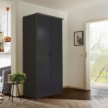Celle Metallic Dark Grey 91cm 2 Door Wardrobe