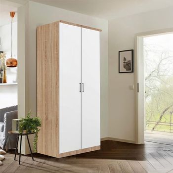 Celle Sonoma Oak and Alpine White 91cm 2 Door Wardrobe