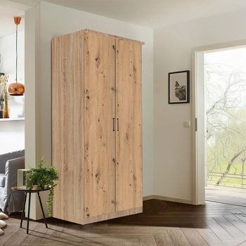 Celle Sonoma Oak and Artisan Oak 91cm 2 Door Wardrobe