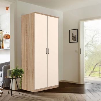 Celle Sonoma Oak and Champagne 91cm 2 Door Wardrobe
