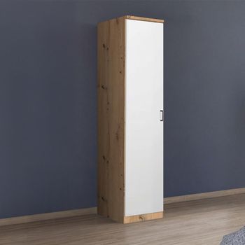 Celle Super Artisan Oak and Alpine White 47cm 1 Door Lh Wardrobe