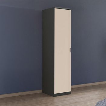 Celle Super Metallic Dark Grey and Champagne 47cm 1 Door Lh Wardrobe