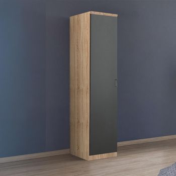 Celle Super Sonoma Oak and Metallic Dark Grey 47cm 1 Door Lh Wardrobe