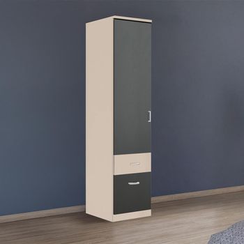 Celle Super Champagne and Metallic Dark Grey 47cm 1 Door 2 Drawer Lh Wardrobe