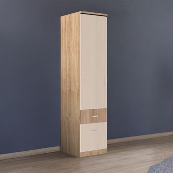 Celle Super Sonoma Oak and Champagne 47cm 1 Door 2 Drawer Lh Wardrobe