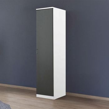 Celle Super Alpine White and Metallic Dark Grey 47cm 1 Door Rh Wardrobe