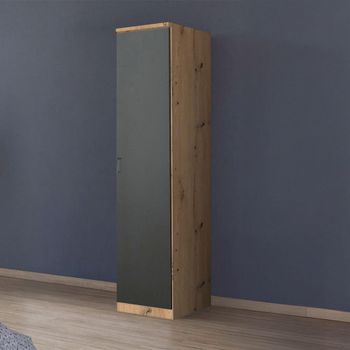 Celle Super Artisan Oak and Metallic Dark Grey 47cm 1 Door Rh Wardrobe