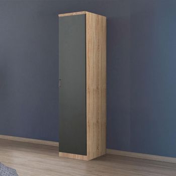 Celle Super Sonoma Oak and Metallic Dark Grey 47cm 1 Door Rh Wardrobe