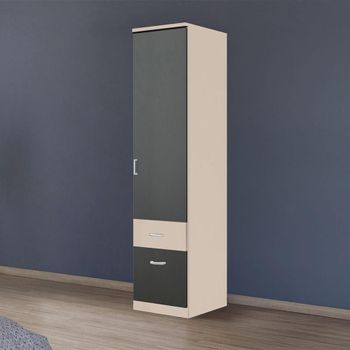 Celle Super Champagne and Metallic Dark Grey 47cm 1 Door 2 Drawer Rh Wardrobe
