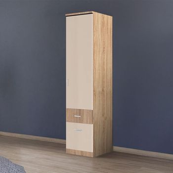 Celle Super Sonoma Oak and Champagne 47cm 1 Door 2 Drawer Rh Wardrobe