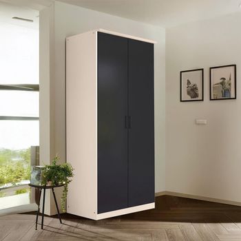 Celle Super Champagne and Metallic Dark Grey 91cm 2 Door Wardrobe