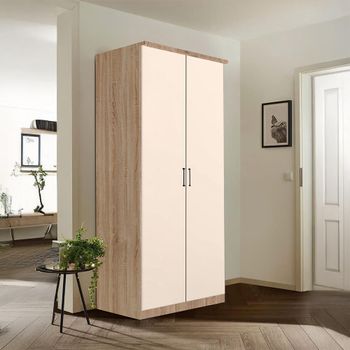 Celle Super Sonoma Oak and Champagne 91cm 2 Door Wardrobe