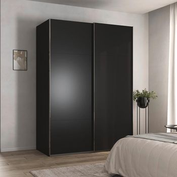 Contido Black 162cm 2 Door Sliding Wardrobe with Extras