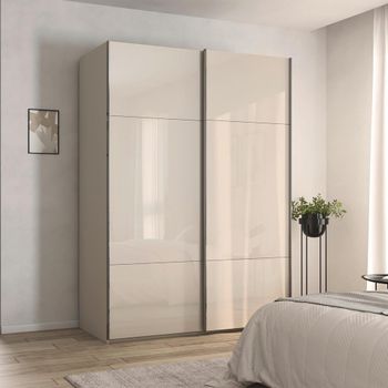 Contido Champagne Glass 162cm 2 Door Sliding Wardrobe with Extras