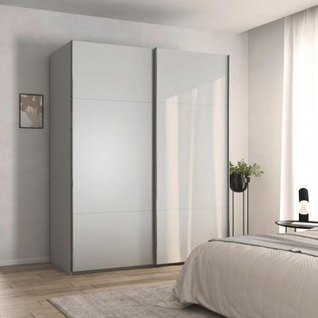 Contido Silk Grey 181cm 2 Door Sliding Wardrobe with Extras