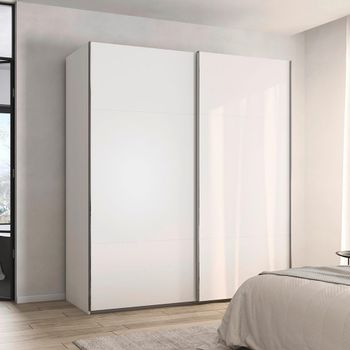 Contido Alpine White 201cm 2 Door Sliding Wardrobe with Extras
