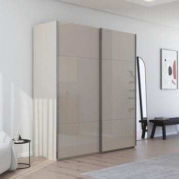 Contido Champagne Glass 201cm 2 Door Sliding Wardrobe with Extras