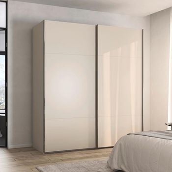 Contido Champagne 201cm 2 Door Sliding Wardrobe with Extras