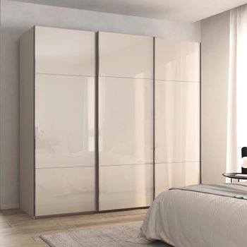 Contido Champagne Glass 242cm 3 Door Sliding Wardrobe with Extras