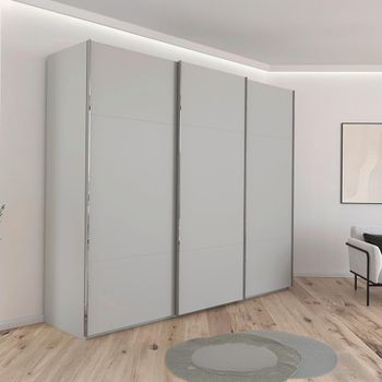 Contido Silk Grey 271cm 3 Door Sliding Wardrobe with Extras