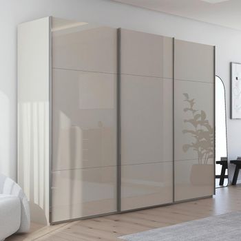 Contido Champagne Glass 301cm 3 Door Sliding Wardrobe with Extras