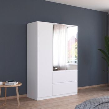 Costa Alpine White 136cm 3 Door Combi Wardrobe