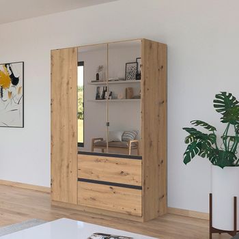 Costa Artisan Oak 136cm 3 Door Combi Wardrobe