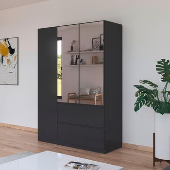 Costa Metallic Dark Grey 136cm 3 Door Combi Wardrobe