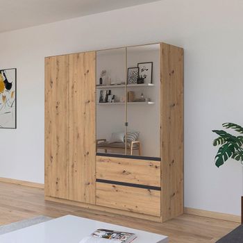 Costa Artisan Oak 181cm 4 Door Combi Wardrobe