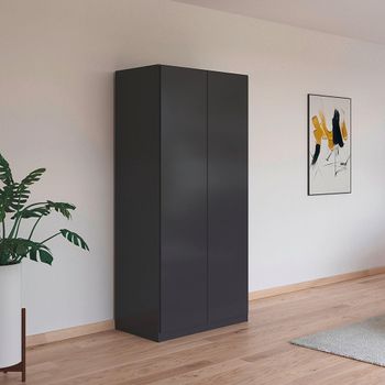 Costa Metallic Dark Grey 91cm 2 Door Wardrobe