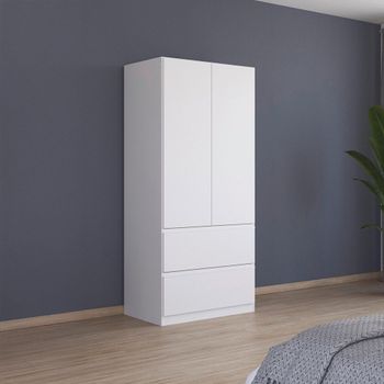 Costa Alpine White 91cm 2 Door 2 Drawer Wardrobe