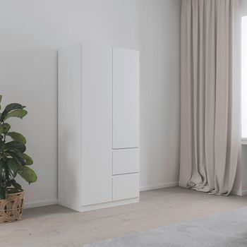 Costa Alpine White 91cm 2 Door Wardrobe with LHF Drawers Wardrobe