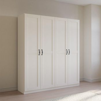 Cottage Alpine White 181cm 4 Door Wardrobe