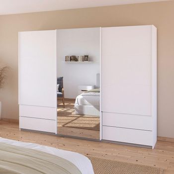 Elara Alpine White 271cm 3 Door Combi Sliding Wardrobe