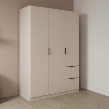 Ella Champagne 136cm 3 Door 2 Drawer Wardrobe