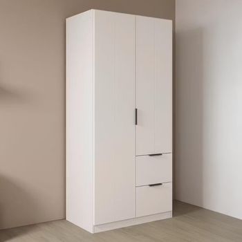Ella Alpine White 91cm 2 Door 2 Drawer Wardrobe