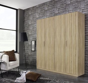 Essensa Oak 181cm 4 Door Wardrobe