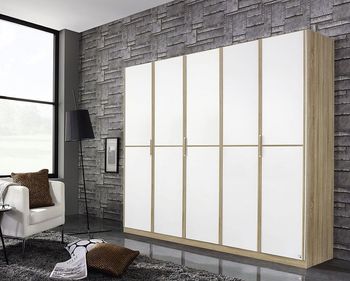 Essensa White Oak Carcase 226cm 5 Door Wardrobe