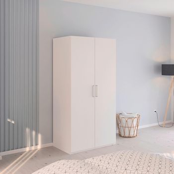 Evelyn Alpine White 101cm H 197cm 2 Door Wardrobe