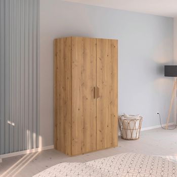 Evelyn Wild Oak 101cm H 197cm 2 Door Wardrobe