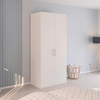 Evelyn Alpine White 101cm H 223cm 2 Door Wardrobe
