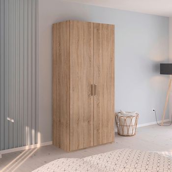 Evelyn Sonoma Oak 101cm H 223cm 2 Door Wardrobe